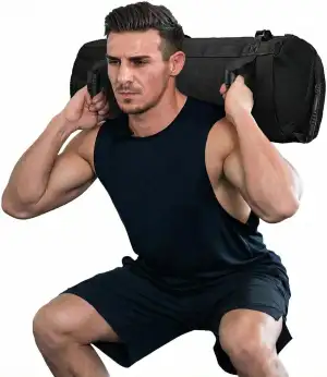 Taeku Gewichtssack für Fitness, Verstellbar Power Bag mit 6 Griffen Krafttrainin
