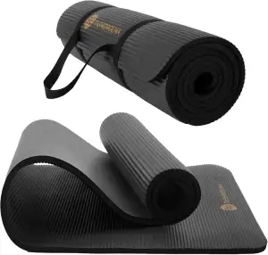 Yoga Matte Dicker, NBR Yogamatte Rutschfest Mit Tragegurt, Für Gymnastikmatte, F