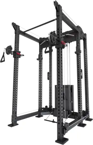 ATLETICA R8 Alpha | Power Rack | Squat Rack & Kabelzug | 180kg Steckgewichte für