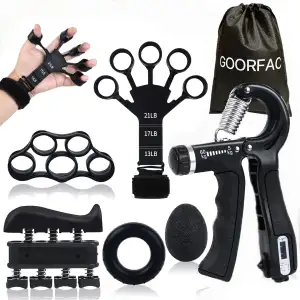 GOORFACHandtrainer Fingertrainer (6-teilig) Griffkraft Trainer Krafttraining Gri