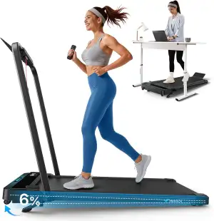 MERACH Walking Pad, 3 in 1 Laufband Für Zuhause, 0%-6% Steigung Laufband Schreib