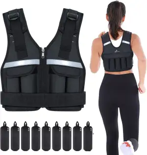 Sportneer Verstellbare Gewichtsweste 0,9-8kg/0,9–19kg, 16-in-1 Schnell Verstellb