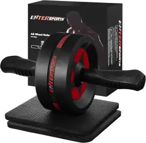 EnterSports Bauchroller, Bauchmuskeltrainer, Bauchmuskelroller mit Zwei Kniematt