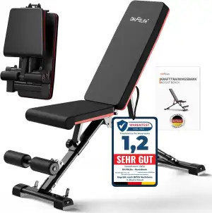 DH FitLife Hantelbank klappbar verstellbar | Schrägbank & Flachbank für Bankdrüc