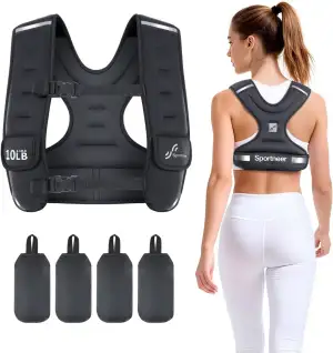 Sportneer Verstellbare Gewichtsweste für Damen Laufweste, 2,7-4,5kg/ 4,5-8,16kg