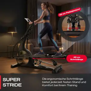 Sportstech sCross, Crosstrainer für Zuhause, Ellipsentrainer Stepper für Zuhause