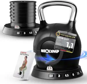NEOLYMP Kettlebell Set 2-20 kg - 7-in-1 Kettlebell verstellbar für Ganzkörper-Wo