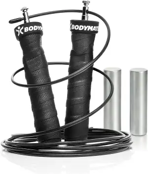 BODYMATE Premium Springseil mit Anti-Rutsch-Griffen inklusive 2 herausnehmbarer