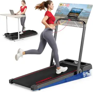 Laufband für Zuhause, VANNECT Walking Pad, 1-12 km/h Klappbares Laufband mit 9%