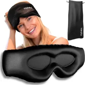 MyHalos® 3D Schlafmaske aus Seide mit Augenmuscheln – Verdunkelung Schlafmaske f