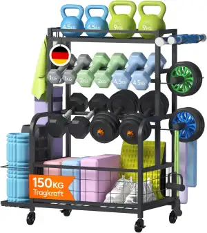 Lifewit Hantelständer für Home Gym, Hantelablage mit Abschließbare Universal-Räd