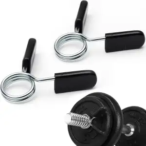Hantelverschluss 25/28/30 mm – 2er Set Klemmen mit Gummigriff, Federverschluss S