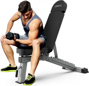 JOROTO Premium Hantelbank | Praktische Fitnessbank, geeignet als Schrägbank & Fl