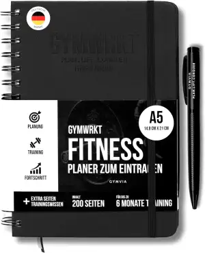 GYMWRKT Premium Trainingstagebuch Krafttraining Deutsch mit Stift - A5 - Gym Log