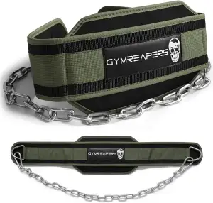 Gymreapers Dip-Gürtel mit Kette für Gewichtheben, Klimmzüge, Dips – robuste Stah