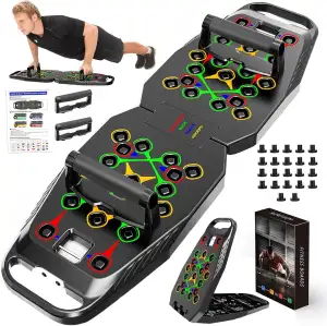 20-in-1 Liegestützbrett Klappbar, Multifunktionales Push-Up Board für Krafttrain