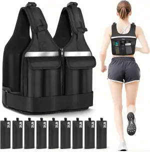 Verstellbare Gewichtsweste für Damen, 0,6 kg - 8,7 kg, mit 9 Gewichtspackungen,