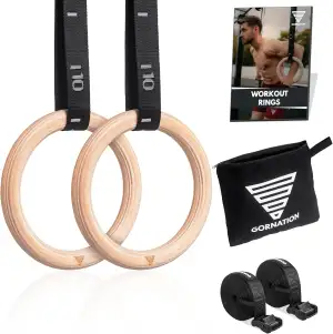 GORNATION Turnringe Holz, Gym Rings, Calisthenics Ringe, Turnen, Fitness, Olympi