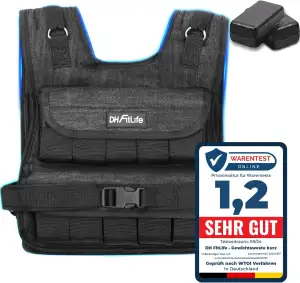 DH FitLife Verstellbare Gewichtsweste 10kg/20kg Kompakt u. Stabil zum Muskelaufb