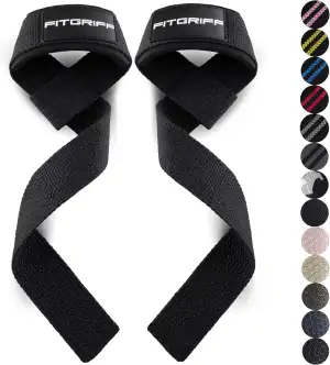 Fitgriff® Zughilfen (gepolstert) für Krafttraining, Bodybuilding, Fitness - Kreu