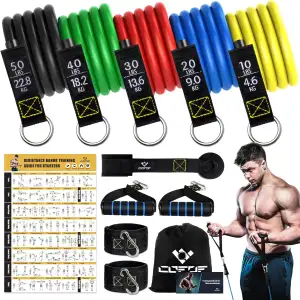 Resistance Bands Widerstandsbänder Set, 5 Fitnessbänder Expander Tube Bands, Fit