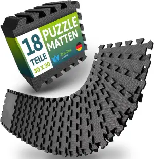 ZenOne Sports® Bodenschutzmatte Fitness I Puzzlematte Boden - 30x30x1cm I Indivi