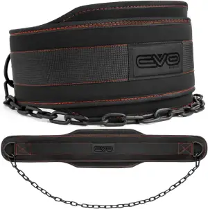 EVO Fitness Dip Gürtel robust 36" verstellbare Kette Gewichthebergürtel 6.25" Rü