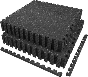 AIRHOP 6 Matten 60x60x1,4cm Extra Dicke robuste Gummierte, rutschfeste Puzzlemat