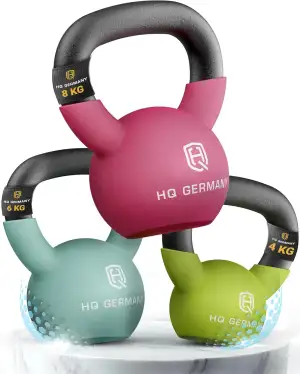 HQ Germany® Neopren Kettlebell | Vollguss | 2-32kg | Starter-Sets | ±2,0% Gewich