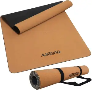 Premium Kork Yogamatte aus Naturkautschuk - Extra Breit (183x80 cm) & 5mm Dick -