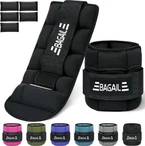 BAGAIL Verstellbare Knöchelgewichte 2er Pack, mit abnehmbaren Sandsäcken, tragba