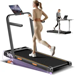 LONTEK Walking Pad Klappbar mit Steigung 10KM/H, 16% Laufband für Zuhause Klappb