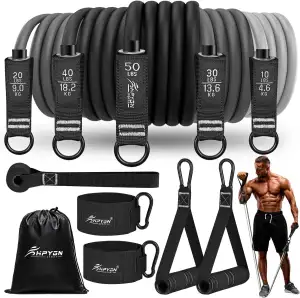 HPYGN Fitnessbänder Set, 150lbs 200lbs 250lbs Resistance Bands 5 Verschiedene St