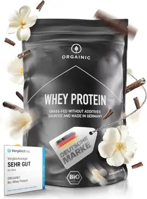 ORGAINIC Bio Vanille Whey Protein - Bio Zertifiziert ohne Zusatzstoffe - Eiweißp