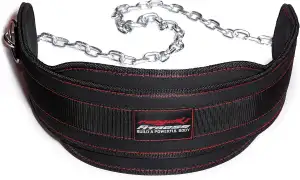 Raigeki Fitness Dip Gürtel mit Kette, 106cm Stahlkette, (+ Trainingspläne) - Gew