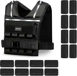 ONETWOFIT Verstellbare Gewichtsweste für Herren 20KG, Rucking-Westen mit abnehmb