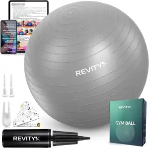 Gymnastikball 65 cm - Pilates Ball & Ergonomischer Sitzball fürs Büro - Rutschfe